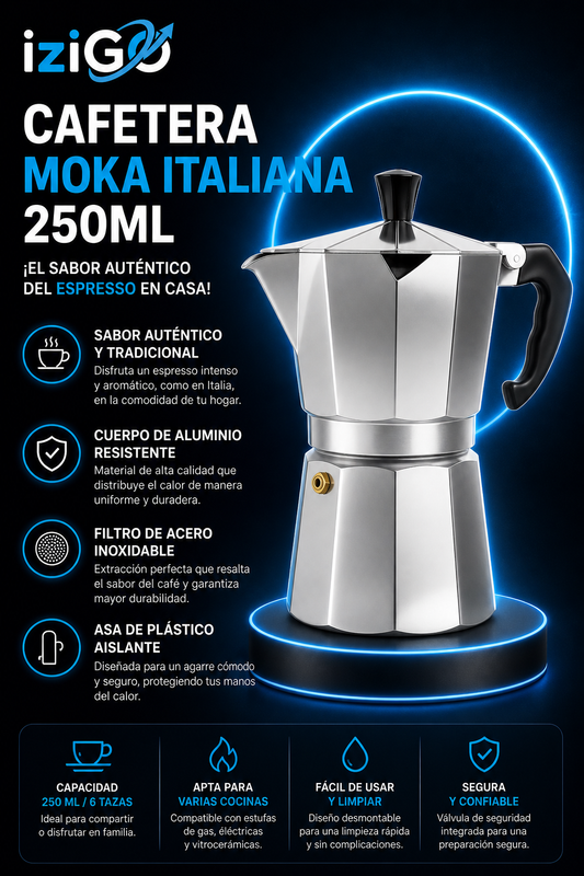 Cafetera Moka Italiana 250ml