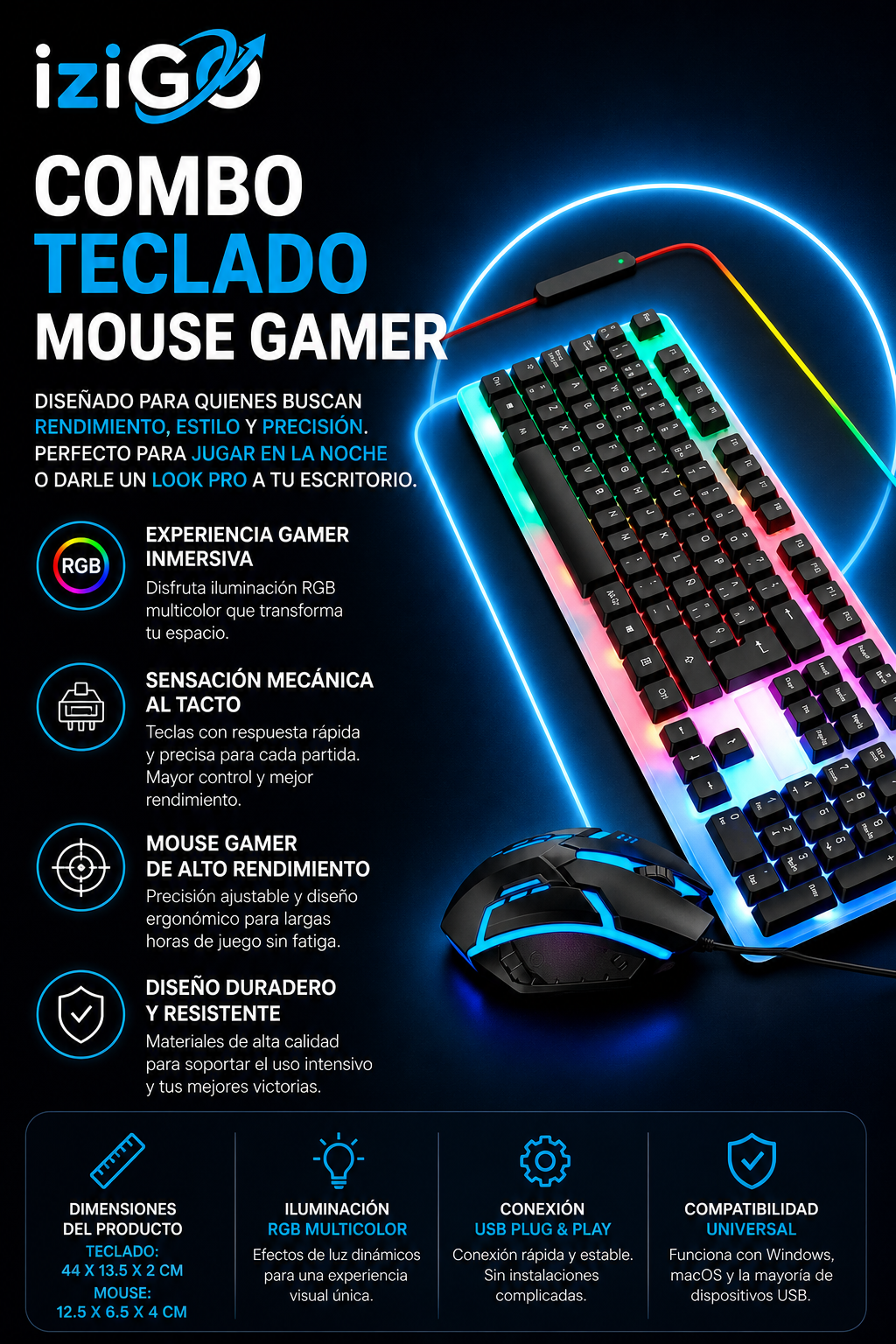 Combo Teclado + Mouse Gamer KT-288