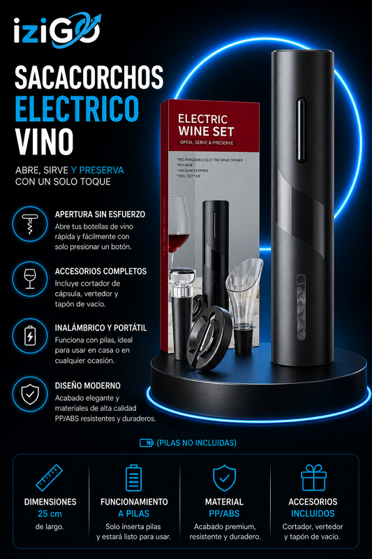 Sacacorchos eléctrico vino