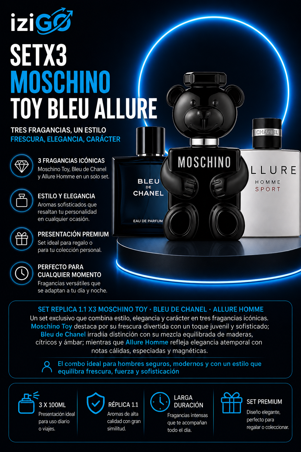 setx3, moschino toy, bleu, alllure