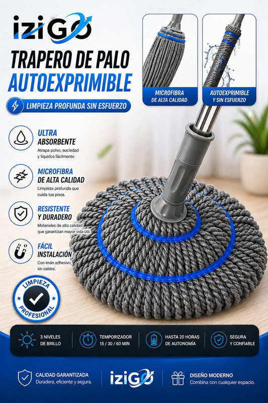 TRAPERO DE PALO AUTOEXPRIMIBLE